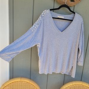 Michael Kors Grey blouse Size Large